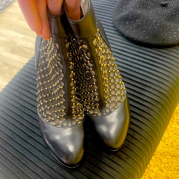 Valentino gold Studded sexy ankle boots 38